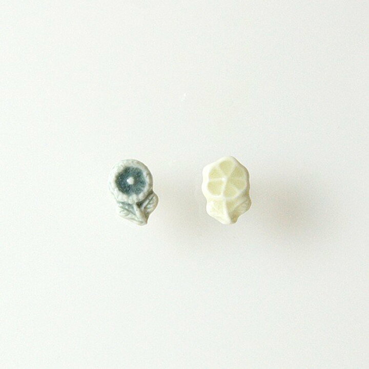 楽天市場 みちくさ イヤリング まれもの 花 はな 陶芸作家 ののむらみなみ やきもの 陶器 陶磁器 アクセサリー ハンドメイド 七窯社