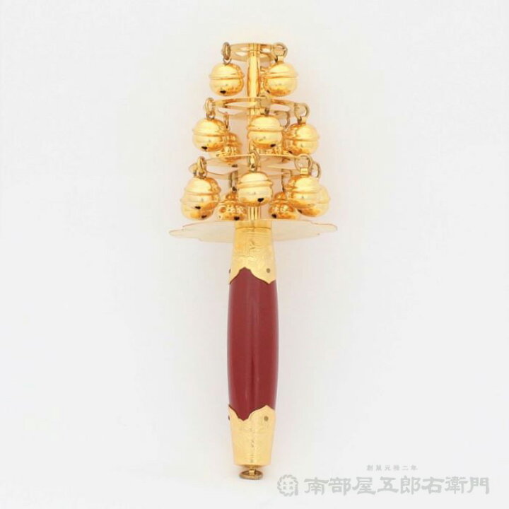 楽天市場】【日本製・金メッキ付品】神楽鈴(小) 本体の長さ約24,5cm 鈴 
