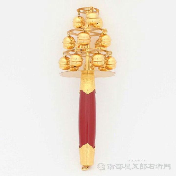 楽天市場】【日本製・金メッキ付品】神楽鈴(大) 本体の長さ約30cm 鈴の 