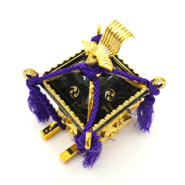 楽天市場】飾りミニ神輿・紫紐(小) 台輪寸法3,4cmX3,4cm 高さ7,5cm 