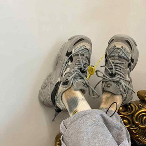 ダッドスニーカー かっこいい 韓国系 ハード メンズ レディース 運動靴 ハイテクスニーカー 厚底 黒 白 灰色 グレー ブラック ホ