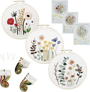 刺繍針 刺繍糸 刺繍用布 刺繍枠 材 20CM 手作り 初心者セット ししゅうキット 刺しゅう クロスステッチ 刺繍キット DIY刺繍工具