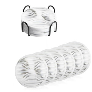 コースター 収納ケース付き シリコン製 クッション性 6枚セット 滑り止め 立体構造 水滴受け止め 傷防止 直径10cm