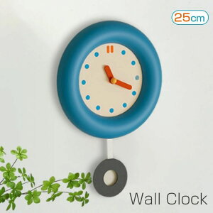 掛け時計 blue 壁掛け時計 長時間航続 オシャレ おしゃれ 振り子時計 非電波時計 直径25 静音 壁掛け 北欧モダン 見やすい cream
