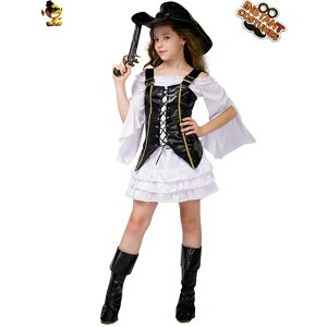 子供用 子供服 女の子 コスプレ コスチューム コスプレ ハロウィン 衣装 子供 キッズ 海賊 ベスト 帽子 ワンピース