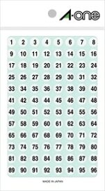 エーワン 08086 特殊ラベル 数字 9mmφ 4シート 送料無料