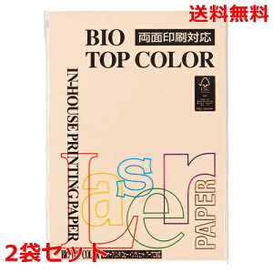 伊東屋 バイオトップカラー 80g A4 BT115 サーモン 100枚×2 モンディ