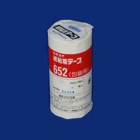 積水 紙粘着テープ652 幅20mm×長さ18m 6巻×5 K652X04 包装用 紙テープ 送料無料