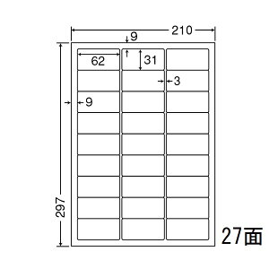 �i�i���[�h LDW27C �}���`�^�C�v���x���V�[�� 27�� 62×31mm A4 500�V�[�g