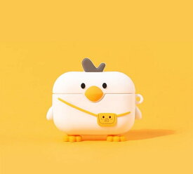 AirPods ケース ソフト アヒル リュック 多機種 AirPods 3ケース 柔らかい AirPods Proケース AirPods Proケース カバー かわいい キャラクター イラスト カラビラ付き airpods pro 第1世代 ケース ワイヤレス充電対応 スリムフィット