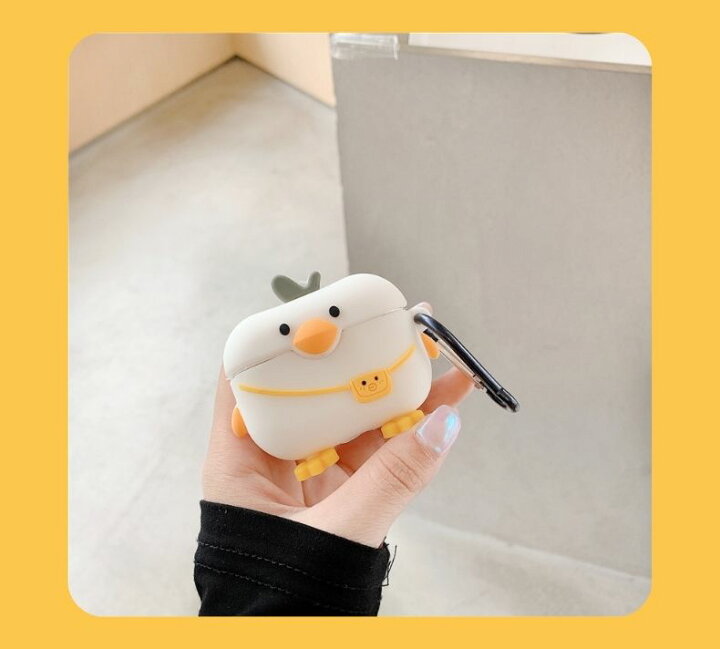 楽天市場 Airpods 3ケース Airpods Proケース Airpods 1 2ケースairpods Pro ケース アヒルとリュック カバー シリコン かわいい 可愛い おしゃれ キャラクター イラスト Cute 落下防止 着脱簡単 カラビラ付き 耐衝撃 汗 水 防止 ワイヤレス充電対応 スリムフィット