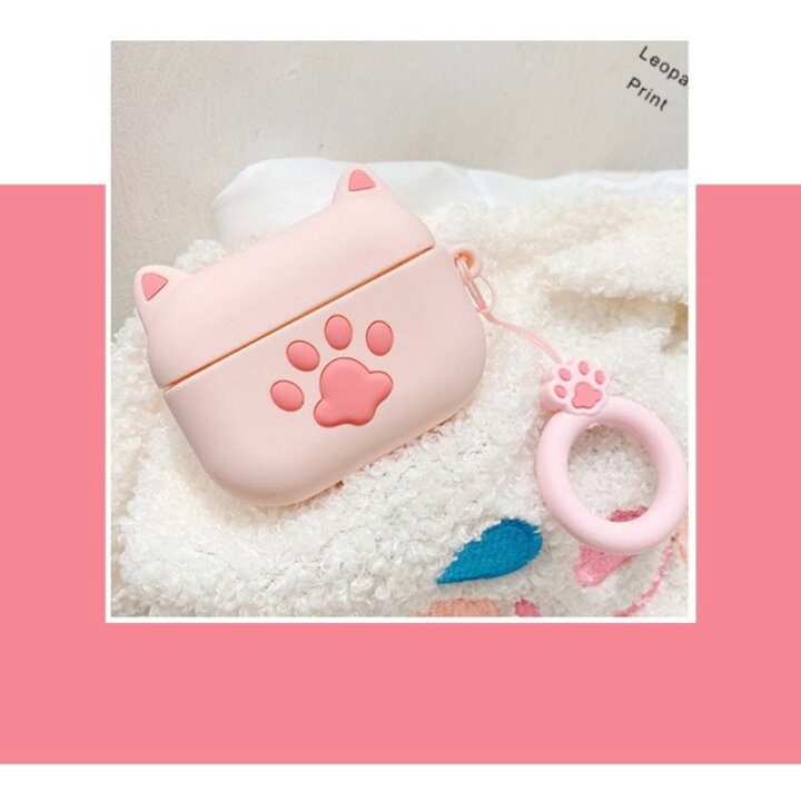 630円 【高額売筋】 AirPods Pro ケース 肉球 グレー 猫 ネコ シリコン ピンク