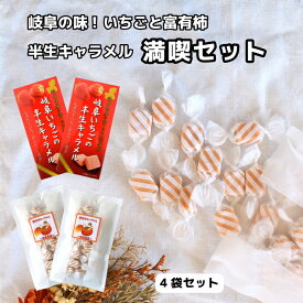 【岐阜県お菓子セット】岐阜 いちご 富有柿 半生キャラメル 地元食材使用 こだわり製法 やわらか食感 おやつ ご褒美 お配り用 岐阜県産苺使用 ソフトキャラメル 苺キャラメル 柿キャラメル 国内製造 工場直送 岐阜のいちご使用 ギフト2024 手土産 スイーツ 送料無料