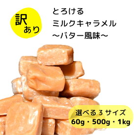 【訳あり】ミルクキャラメル バター お得 ソフトキャンディ バター風味 大袋 大量 飴 ミルクキャンディ バター飴 60g 500g 1kg 選べるサイズ 自宅用 自分用 規格外 お試し 個包装 キャラメル キャンディ バターキャラメル 徳用 得用 送料無料