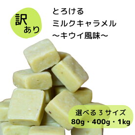 【訳あり】とろけるミルクキャラメル キウイ ソフトキャンディ キウイ味 大袋 大量 飴 キウイソフトキャンディ 80g 400g 1kg 選べるサイズ 自宅用 規格外 お試し 個包装 キャラメル キャンディ キウイキャラメル フルーツキャラメル 送料無料