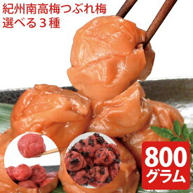紀州南高梅 つぶれ梅 400g×2袋 選べる3種 ※塩分約8％　紀州 南高梅 梅 はちみつ うめしそ かつお　800g 送料無料