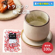 テトラパック梅こぶ茶100袋入り 梅昆布茶 ハイビスカス 人気商品 紀州南高梅 真昆布 テトラ 花物語 梅こ…