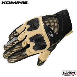 KOMINE コミネ 3Dメッシュ プロテクト グローブ BEIGE GK2503