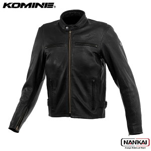 KOMINE コミネ ベンティッド シングル ライダース レザー ジャケット BLACK LJ5383