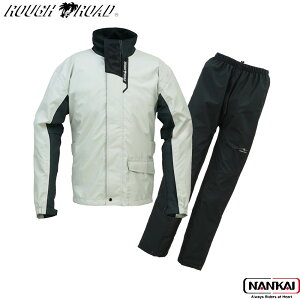 ROUGH&ROAD ラフアンドロード デュアルテックス3レイヤーBIBレインスーツ プラチナシルバー RR7812