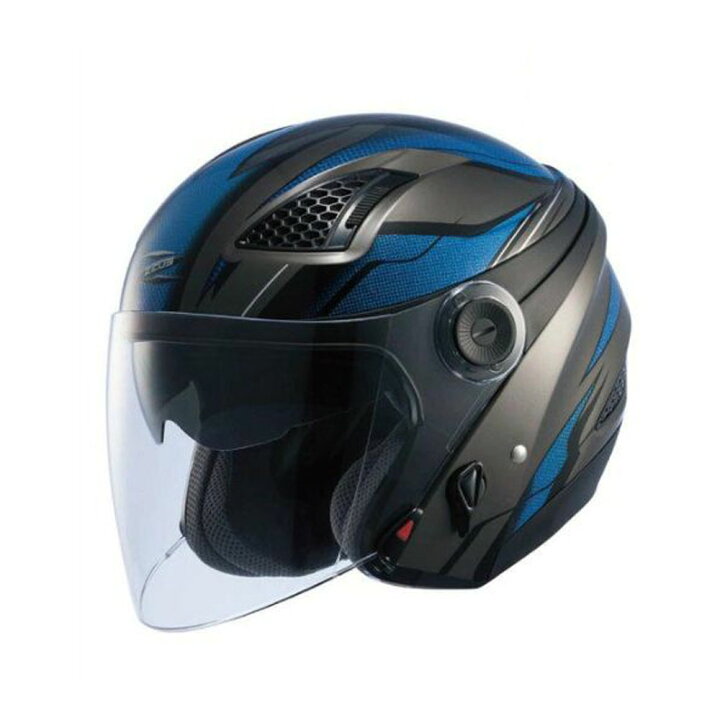 楽天市場】ZEUS HELMET バイク用 ジェットヘルメット ガンメタ/ブルー 