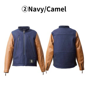 56fUC LEATHER SLEEVES MELTON JACKET (BJ0713)