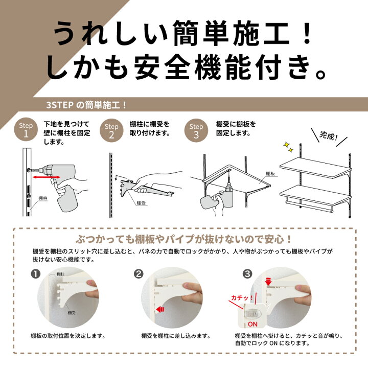 楽天市場】【送料無料】南海プライウッド公式 アームハング棚柱SS 棚受 