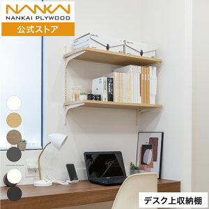 デスク上収納棚 幅60cm 80cm 奥行 30cm 南海プライウッド 可動棚板セット 書斎棚 机の上 収納 飾り棚 ディスプレイ棚 書斎収納 可動式 可動棚 自在棚 棚 棚板 2段棚 レール セット DIY アームハン