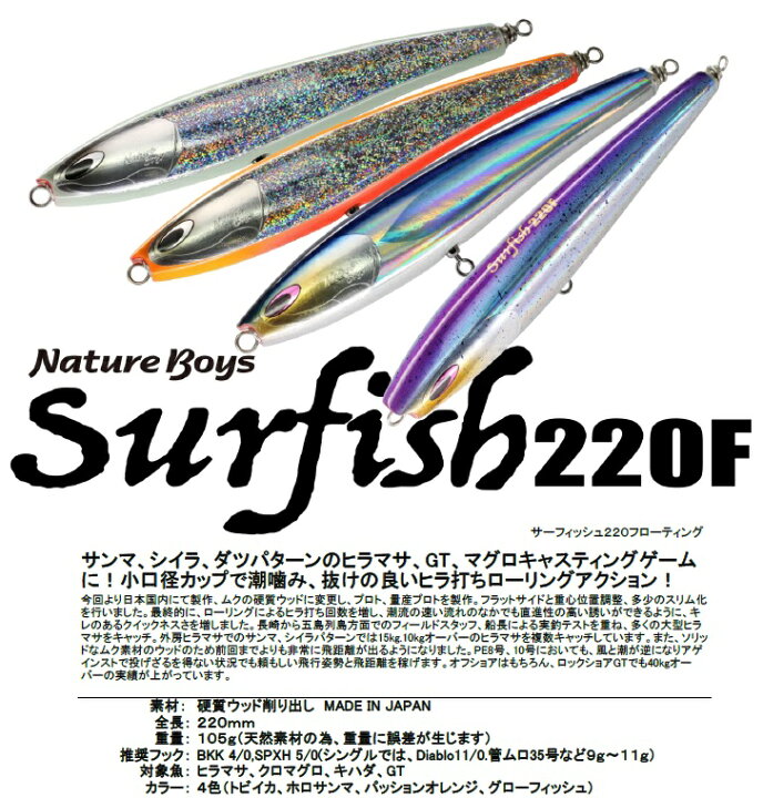 楽天市場】ネイチャーボーイズ (Nature Boys) サーフィッシュ220F 