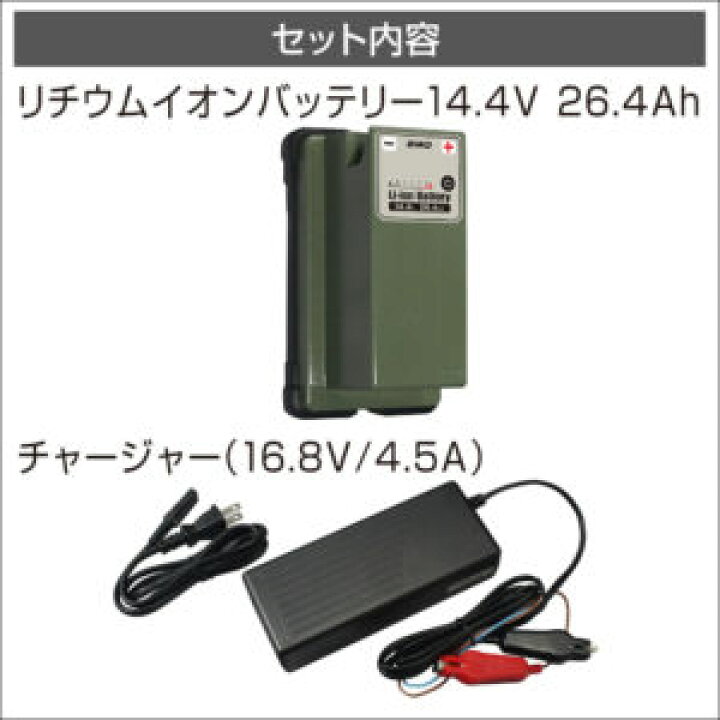 楽天市場】BMO リチウムイオンバッテリー 14.4V 26.4Ah チャージャー 