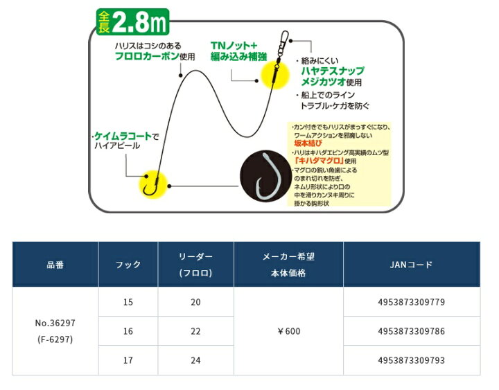楽天市場 オーナー エビングリーダー キハダバージョン F 6297 釣具の通販 南紀屋楽天市場店