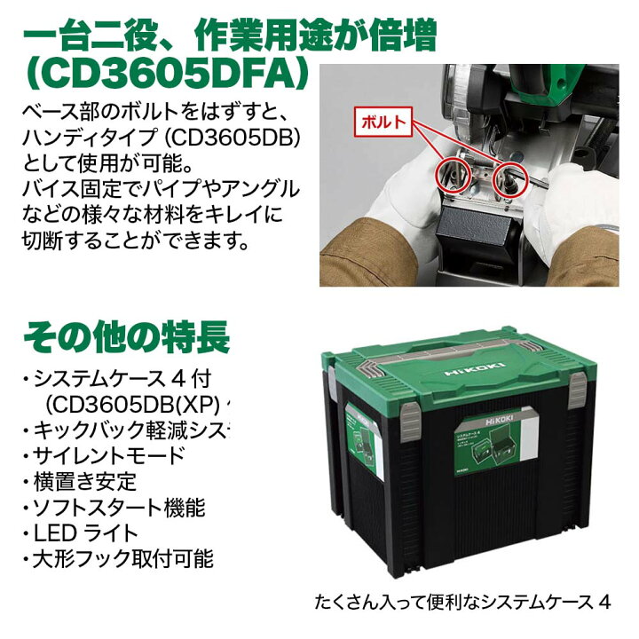 楽天市場】HiKOKI ハイコーキ CD3605DB CD3605DFA XPZ XP NN