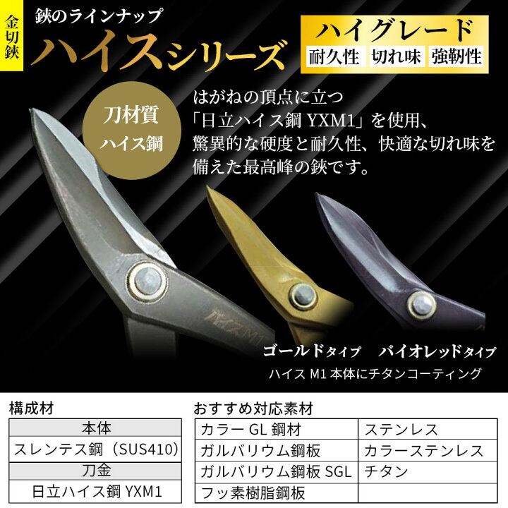 楽天市場】盛光 ハイス M1 チタン ゴールド ハイグレード はがね 耐久 