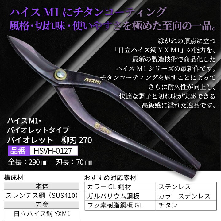 楽天市場】盛光 ハイス M1 チタン バイオレット ハイグレード はがね 