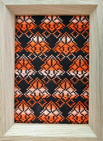 こぎん刺しキット オリジナル「金魚ねぶた灯篭」L判写真サイズ額 コングレス 糸 針 図案 金魚 ねぶた 金魚柄 夏の飾り グッズ ハンドメイド 津軽 こぎん刺し ハンドメイドキット 刺繍糸 刺し糸 刺し子 初心者キット 初心者 伝統工芸品 手作り 手芸 ナンデモヤ 青森