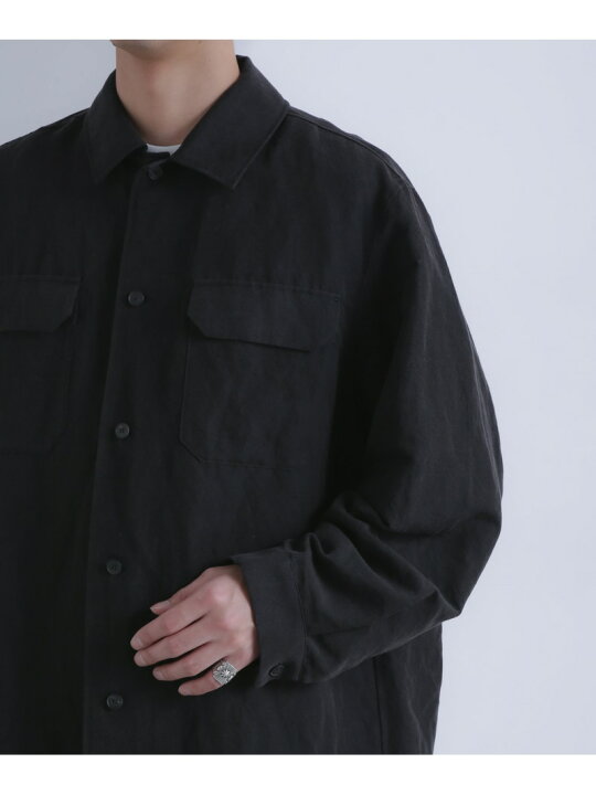 楽天市場】【SALE／40%OFF】ATON/NIDOM SILK LINEN CPO SHIRT NANO 