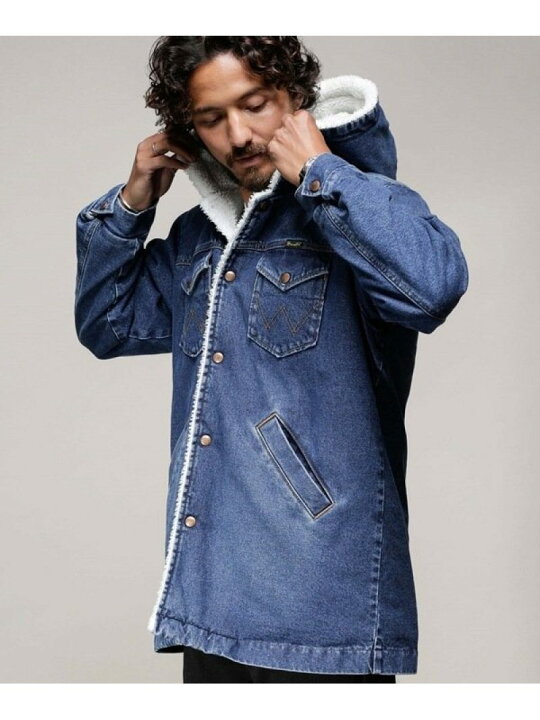 楽天市場】【SALE／30%OFF】Wrangler/別注デニムボアフーデットコート 