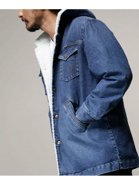 楽天市場】【SALE／30%OFF】Wrangler/別注デニムボアフーデットコート 