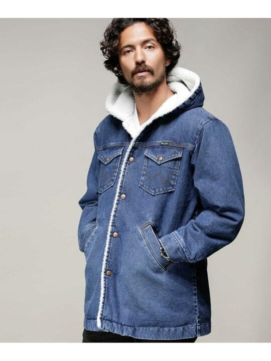 楽天市場】【SALE／30%OFF】Wrangler/別注デニムボアフーデットコート 