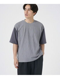 【SALE／60%OFF】LB.04/ツートーン切り替えTシャツ NANO universe ナノユニバース トップス カットソー・Tシャツ グレー ホワイト ネイビー【RBA_E】[Rakuten Fashion]