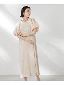 【SALE／50%OFF】バルーンスリーブコンビカットワンピース NANO universe ナノユニバース ワンピース・ドレス ワンピース ブラック グレー ベージュ【RBA_E】[Rakuten Fashion]