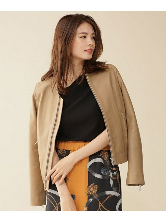 楽天市場】【SALE／50%OFF】イタリアンレザーノーカラーブルゾン NANO  