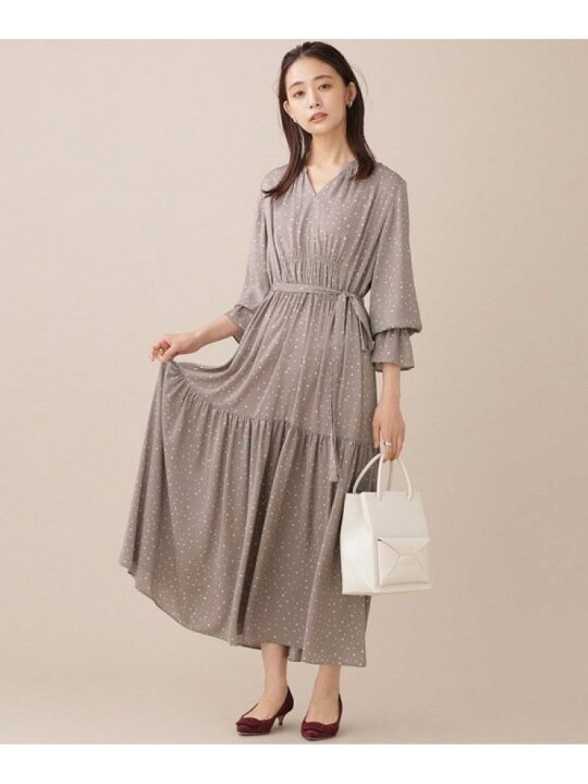 楽天市場】【SALE／56%OFF】ランダムドットティアードワンピース 長袖  