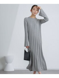 【SALE／60%OFF】ワイドリブラメニットワンピース NANO universe ナノユニバース ワンピース・ドレス ワンピース イエロー グレー【RBA_E】【送料無料】[Rakuten Fashion]