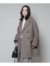 オーバーサイズポケットチェックコート NANO universe ナノユニバース ジャケット・アウター その他のジャケット・アウター ブラック ブラウン【送料無料】[Rakuten Fashion]