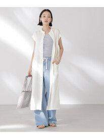 【SALE／50%OFF】Anti Smell Linen フレンチスリーブワンピース NANO universe ナノユニバース ワンピース・ドレス ワンピース ホワイト グレー ブラウン【RBA_E】【送料無料】[Rakuten Fashion]