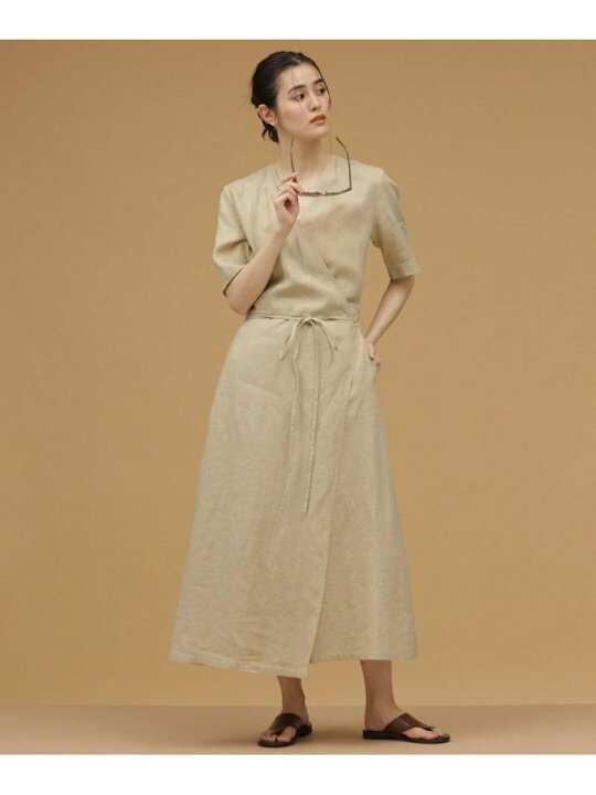 楽天市場】【SALE／60%OFF】リネンカシュクールワンピース 半袖 