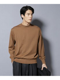 「毛玉レスニット」ファインゲージクルーネック NANO universe ナノユニバース トップス ニット ブラック ネイビー ブラウン グレー ホワイト ワインレッド【送料無料】[Rakuten Fashion]