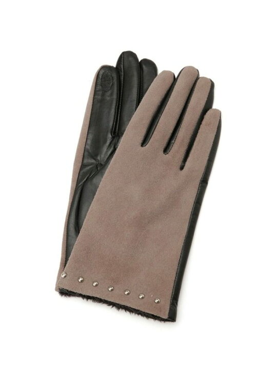 楽天市場 スエードコンビスタッズグローブ スマホ対応 Nano Universe ナノユニバース ファッショングッズ 手袋 ブラック グレー レッド 送料無料 Rakuten Fashion Nano Universe