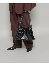 チェーンショルダーギャザーバッグ NANO universe ナノユニバース バッグ その他のバッグ ブラック シルバー【送料無料】[Rakuten Fashion]